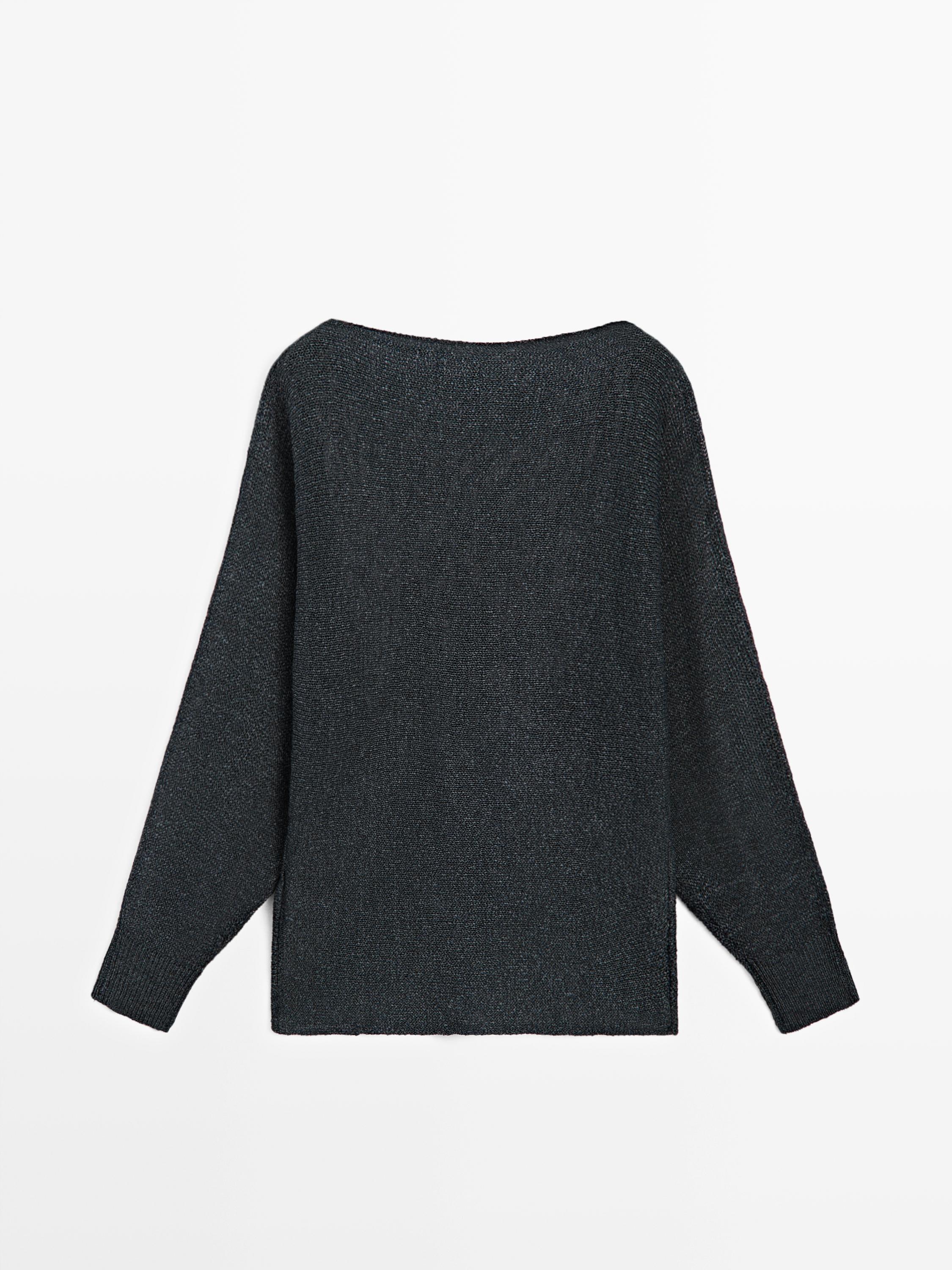 Flowing cotton blend knit sweater